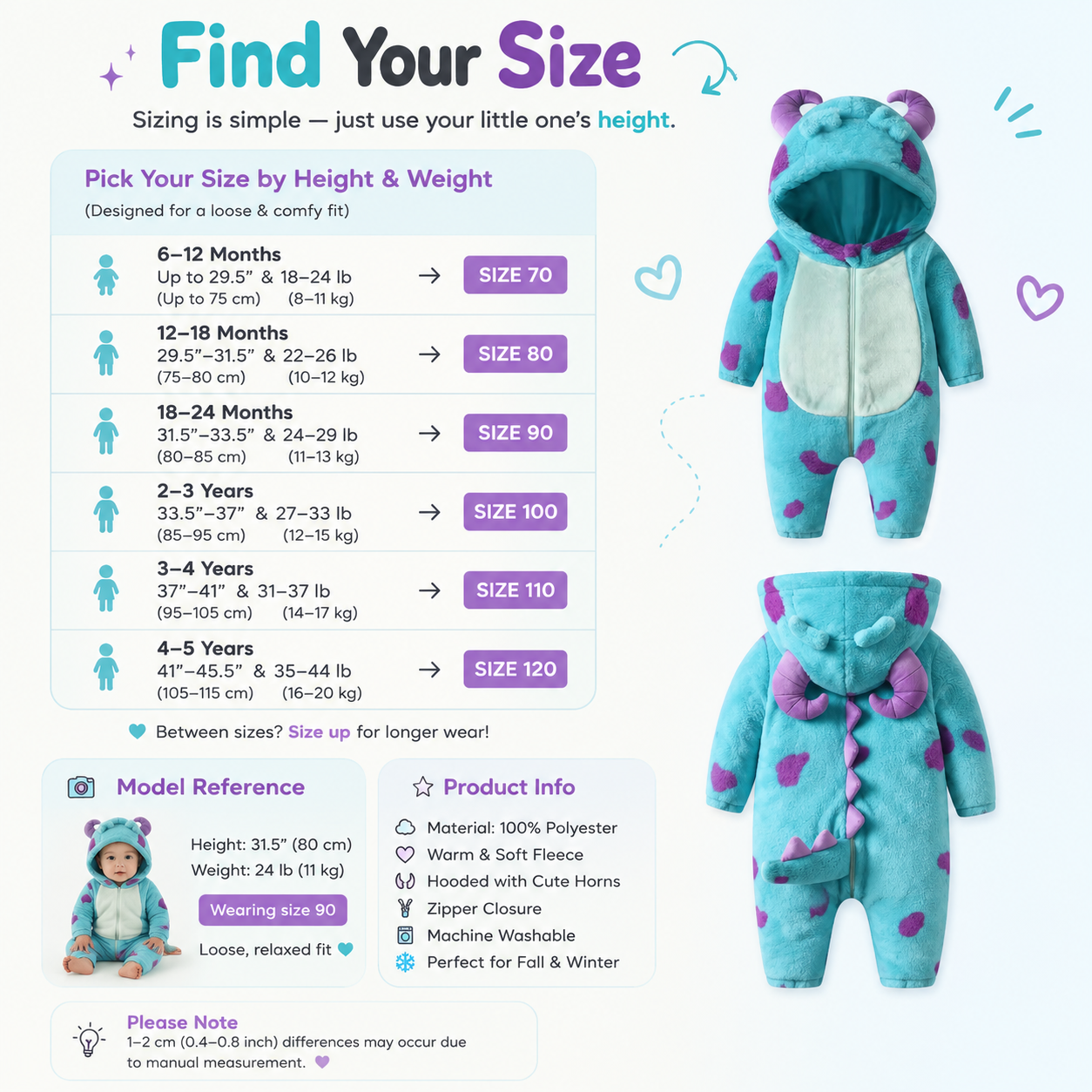 LittleRoars™ Cozy Monster Onesie